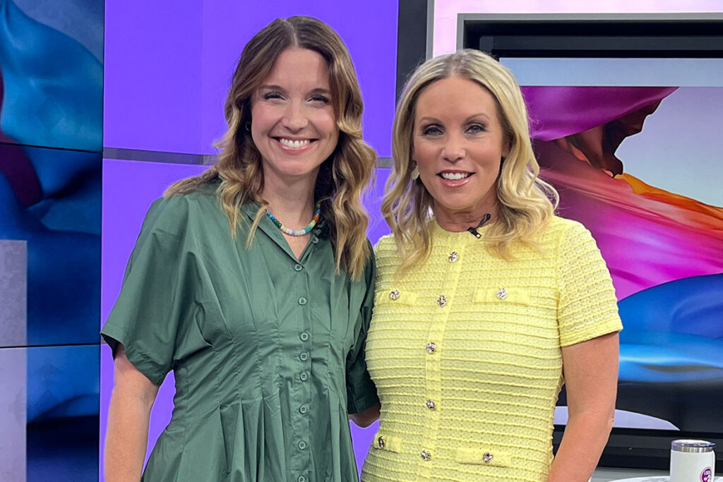 Dr. Katie Schrodt, professor MTSU College of Education poses with WKRN Local on 2 host Stephanie Langston